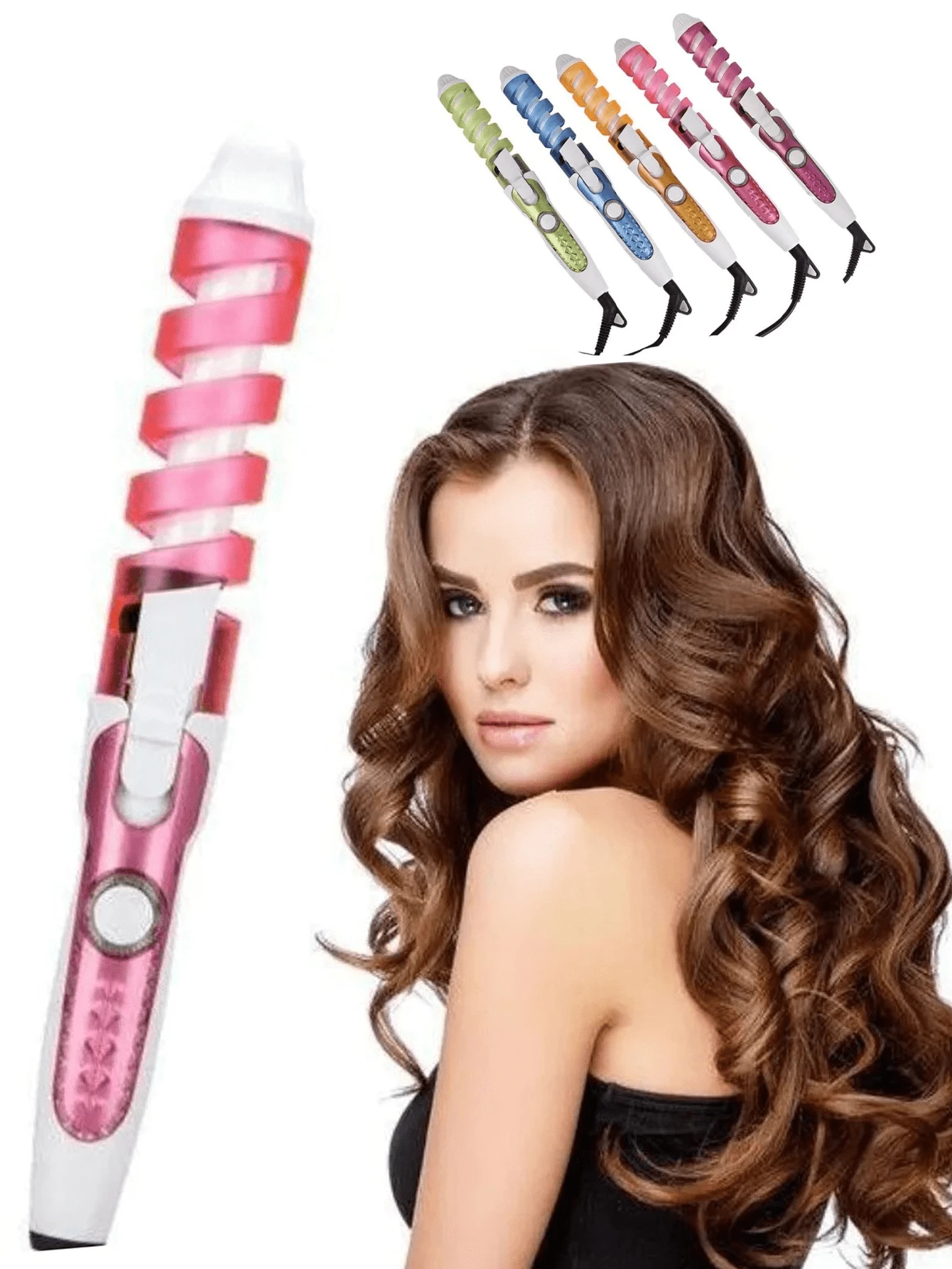 Hair Curling Irons - Màu xanh lam - Xem 1