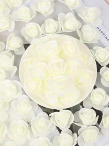 50pcs Milk White Foam Rose Flowers - Milky White - View 5
