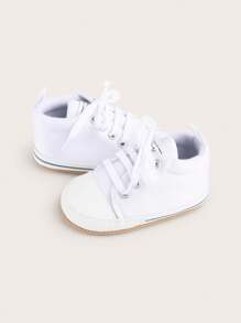 Soft Bottom Baby Sports Shoes, Spring And Autumn, Anti-Slip And Breathable, Suitable For 0-6-12 Months Unisex Baby, Fashionable And Casual Canvas Shoes