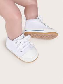 Soft Bottom Baby Sports Shoes, Spring And Autumn, Anti-Slip And Breathable, Suitable For 0-6-12 Months Unisex Baby, Fashionable And Casual Canvas Shoes