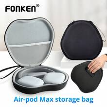 1PC Cloth Cover Portable Headphone Case For Air-Pods Max Earphone Hard Carrying Storage Bag Protective Cover - Cloth-black - View 1