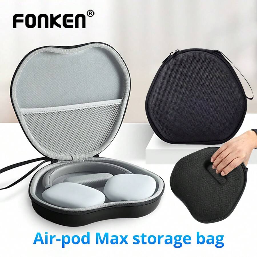 1PC Cloth Cover Portable Headphone Case For Air-Pods Max Earphone Hard Carrying Storage Bag Protective Cover - Cloth-black - View 1