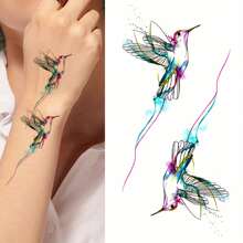 1pc Colorful Swallow Bird Temporary Tattoo Sticker For Arm, Waterproof & Long Lasting For Party - Multicolor - View 1