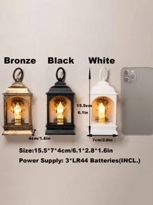 1 件 LED 装饰方形灯、LED 风灯、桌面装饰灯、节日装饰灯 - 黃色 - 查看 3