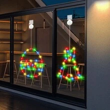 2 Packs Easter Egg Bunny Window Lights Easter Decorations Battery Operated 45 LED Easter Egg 30 LED Rabbit Waterproof Colorful Lights Easter Decorations Indoor Outdoor Home Party Decor - Multicolor - View 2