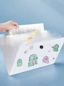 1 件恐龙/幸运/可爱熊图案 A4 纸收纳袋，5/8/12 层，用于试卷/文件分类整理，文件夹用于插页 返校,返校,学校用品