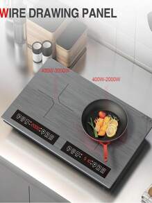 Induction Cooktop 110v,4000W 24 Inch Electric Cooktop With 2 Burners,LED Touch Screen, Overheat Protection Function,9 Temperature And Power Levels,Safety Lock,Portable Induction Cooktop - Grey - View 4