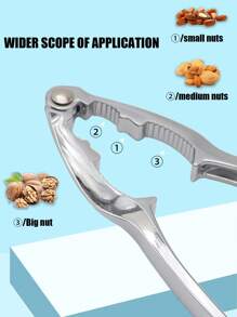 1pc Thickened Zinc Alloy Nutcracker, Multifunctional Nut Sheller With Comfortable Grip, Suitable For All Kinds Of Nuts, Also For Crabs, Shrimps And Shells