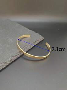 2pcs/Set Stainless Steel 18k Gold Plated Open Cuff Bracelet And Chain Bracelet For Men, Fashionable Design And Simple Style, Suitable For Holidays, Birthdays And Graduation Gifts