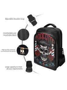 Hairdressing Tool Backpack, Hairstylist Dual-Shoulder Tool Bag With Hairdryer & Electric Clipper Function, Large Capacity Hair Styling Tool Storage Backpack - Multicolor - View 4