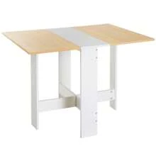 HOMCOM Mesa de Comedor Plegable Cocina Salón Mesa Auxiliar con 2 Alas Abatibles Ahorra Espacio Diseño Moderno 103x76x73,5cm Madera - Multicolor - Ver 3