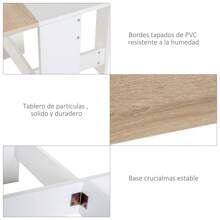 HOMCOM Mesa de Comedor Plegable Cocina Salón Mesa Auxiliar con 2 Alas Abatibles Ahorra Espacio Diseño Moderno 103x76x73,5cm Madera - Multicolor - Ver 5