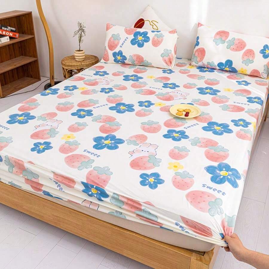 1 Váy ngủ in mật độ cao, Vỏ bọc giường trang bị cho trang trí hiện đại, Phù hợp với nhiều kích cỡ nệm, Bảo vệ 360 °, Không bao gồm gối - Nhiều màu - Xem 1