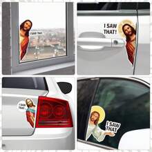Jesus I Saw That Aufkleber PET Jesus Aufkleber Auto Aufkleber Lustig für Auto Fahrzeug LKW Fenster Laptop Wasserflasche Stoßstange Skateboard Computer Rucksack Zubehör, Aufkleber, Wandtattoo, Vinylaufkleber für Heimdekoration, Frühlingsdekoration Artikel um Ihr Zuhause aufzufrischen, Rama Dekorationsaufkleber