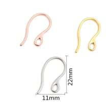 10pcs 22x11mm Stainless Steel DIY Earring Hooks Wire Handmade Jewelry Making Findings Supplies - 22x11mm - View 2