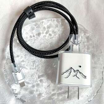 5入組山脈圖案20w充電器保護套