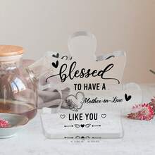 1入透明積木拼圖丙烯酸招牌,岳母生日禮物,岳母聖誕節禮物,岳母新年快樂禮物,我愛你的禮物給岳母,岳母最好的禮物,送岳母的我的愛禮物,創意美學家居辦公室裝飾禮物,桌上裝飾品,紀念品,理想的精美禮物,藝術工藝飾品禮物,入戶禮物,式丙烯酸紀念品,感謝禮物,桌上裝飾招牌 - 無色 - 查看 7