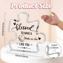 1入透明積木拼圖丙烯酸招牌,岳母生日禮物,岳母聖誕節禮物,岳母新年快樂禮物,我愛你的禮物給岳母,岳母最好的禮物,送岳母的我的愛禮物,創意美學家居辦公室裝飾禮物,桌上裝飾品,紀念品,理想的精美禮物,藝術工藝飾品禮物,入戶禮物,式丙烯酸紀念品,感謝禮物,桌上裝飾招牌 - 無色 - 查看 2