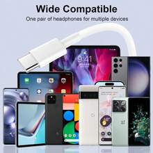 Cuffie cablate compatibili con iPhone, auricolari con spina da 3,5 mm o USB Type-C, cuffie con microfono integrato e controllo volume, compatibili con iPhone/iPad/Android/computer portatile/PC/computer e altri dispositivi con jack da 3,5 mm o USB Type-C