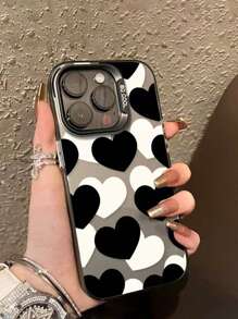 1 ốp lưng trong suốt màu đen chất liệu IMD cho iPhone 13/14 Pro Max/11 với camera màu đen và họa tiết trái tim đen trắng, phiên bản quốc tế, không phải phiên bản nội địa. - Nhiều màu - Xem 5