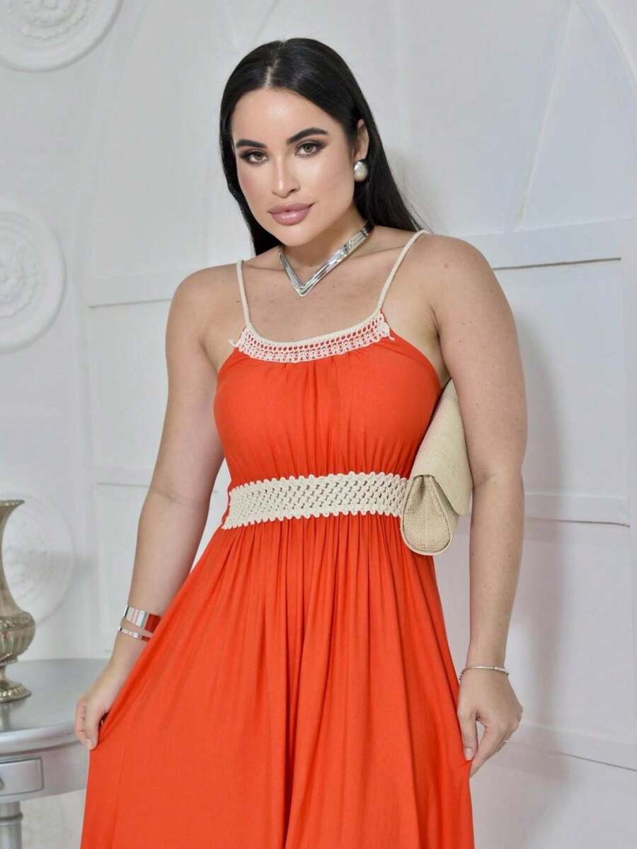 Women Dresses - Orange - View 1