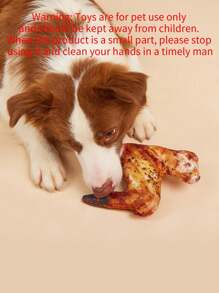 1pc Simulation Chicken Wing Shaped Pet Plush Toy For Interactive Play - Multicolor - View 4