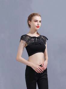 1 chiếc khăn choàng nữ màu đen trắng thêu hoa viền - Nhiều màu - Xem 6