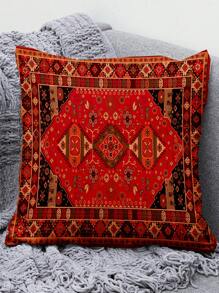 1pc Vintage Geometric Print Polyester Throw Pillow Cover - Multicolor - View 5