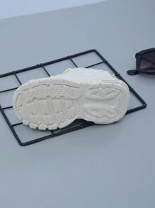 Spring New Arrival Toddler Girls' And Boys' Neutral Sport Shoes, Fashionable Chunky Sneakers, Big Kids' White Shoes, Suitable For Spring And Autumn