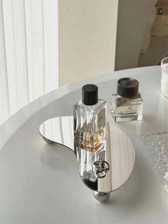 1 件 Ins 风格玳瑁豹纹金属托盘、木球、透明不对称几何香薰架、奢华家居装饰配件、亚克力黑镜月亮托盘