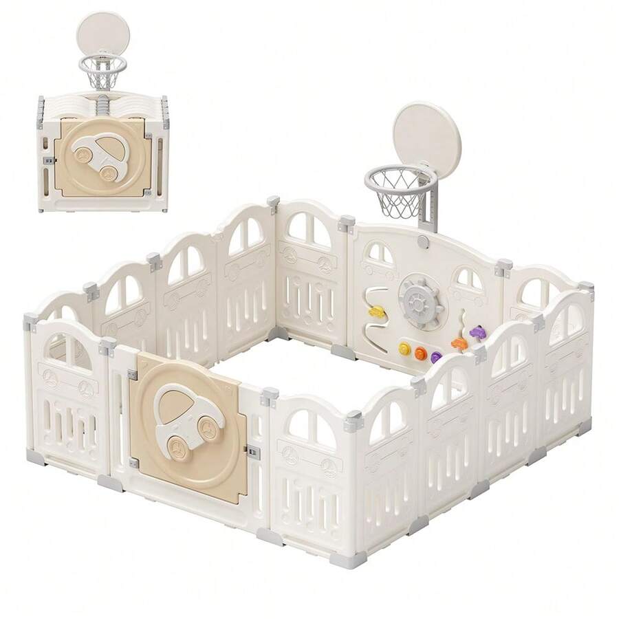 UBRAVOO Parques para Niños - Rosa-Blanco - Ver 1