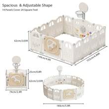 UBRAVOO Parques para Niños - Rosa-Blanco - Ver 2