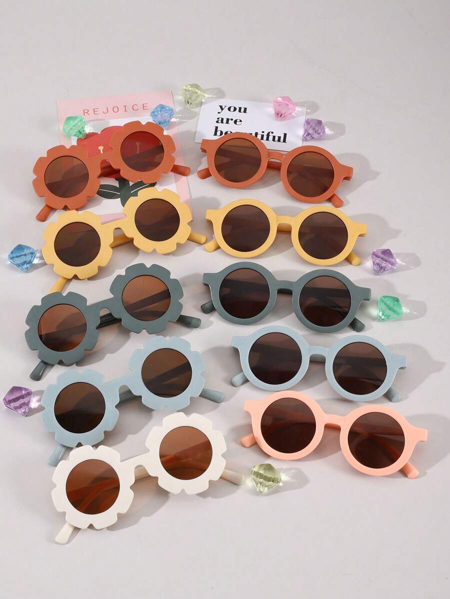 10pcs Set Simple Fashion Glasses For Boys And Girls, Suitable For Parties, Outdoor Travel - Multicolor - View 1