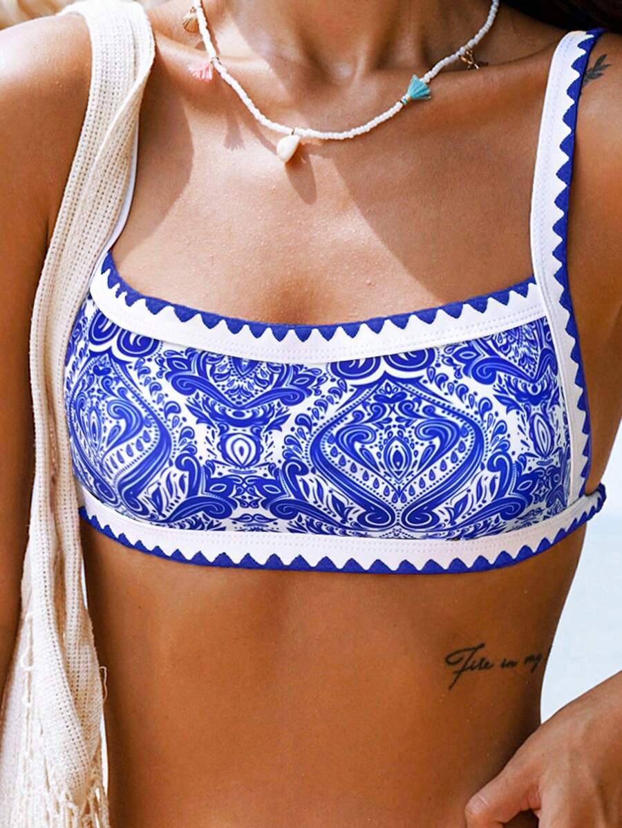 Floral Print Sexy Bikini Top Summer - Multicolor - View 1