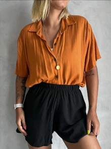 Women Blouses - 駝色 - 查看 6