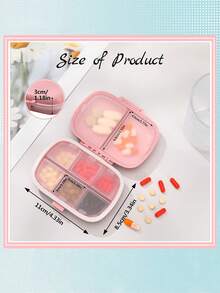 1入組8個格子收納盒,現代便攜旅行式收納盒,藥丸收納盒組織者 - 綠色 - 查看 8