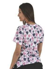 Filipina Quirúrgica Dama Tania Estampada - Corazón con Puntos - Ver 2