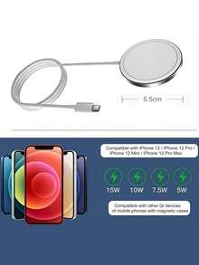 Cargador Inalambrico MAGSAFE Magnetico para iPhone (Generico) - Blanco - Ver 3