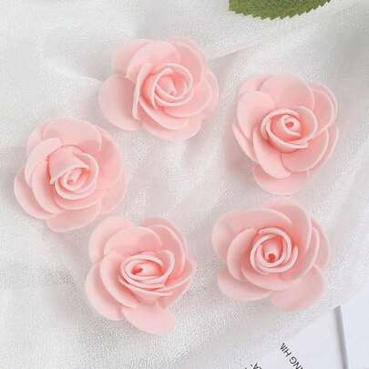 50 件仿香槟色玫瑰泡沫花迷你泡沫玫瑰头人造花散装适用于 DIY 工艺品、婚礼花束、婴儿淋浴中心、派对桌饰、家居装饰