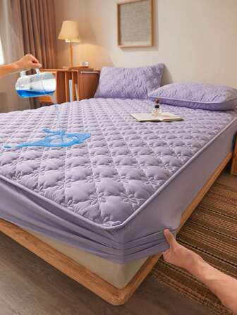 Set di 2/3 pezzi di lenzuola aderenti impermeabili color viola con federe,protettore per materasso impermeabile, copri-materasso per camera da letto, set di lenzuola aderenti in stile minimalista a tinta unita, per tutte le stagioni, copertura per materasso a 360 gradi per un sonno confortevole, adatto per camera da letto, stanza degli ospiti, dormitorio, stanza dei bambini, morbido e senza fluorescenti e anti-pelucchi,copri-letto impermeabile in tessuto moderno per la casa