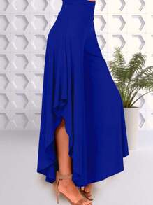 Falda Pantalon De Moda Para Dama - Azul - Ver 1
