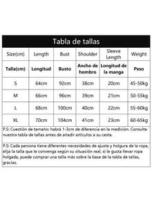 Camisa con estampado de letras para mujer Camiseta casual suelta con estampado gráfico - Blanco - Ver 3