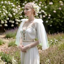 1 件可拆卸蝴蝶结配饰，带胸针和肩带，适用于礼服、婚纱肩部装饰秋装女士 - 彩色 - 查看 14