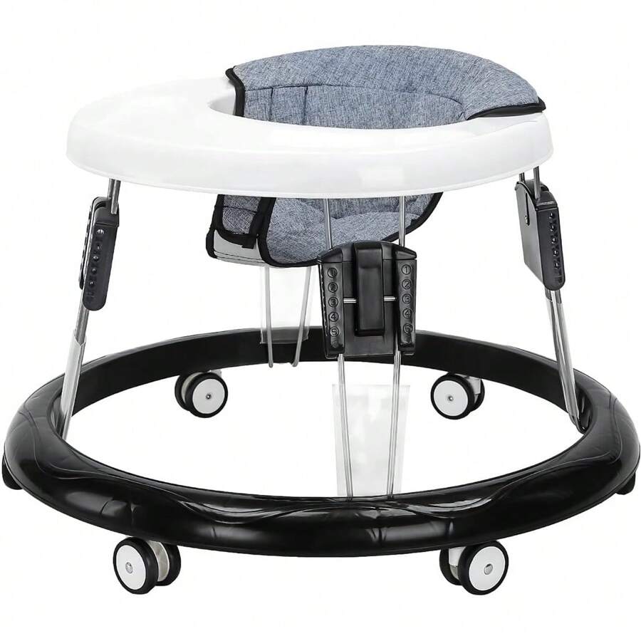 UBRAVOO Adjustable Baby Walker, Walkers For Baby With Universal Wheels, Height Adjustable, Folding & Compact Walker For Girls Boys 6-18 Months