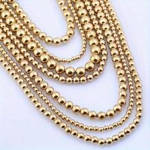 1pc Handmade Multi-Layer Exaggerated Classic Round Beaded Necklace - Gold - View 3