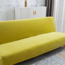Fundas para sofá cama sin brazos, funda para sofá futón de terciopelo elástico, funda para sofá gruesa, suave y acogedora, protector de muebles para sofá plegable sin brazos de 2-3 plazas - Pasto verde - Ver 3