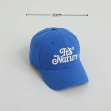 1 Gorra De Béisbol Para Niños Con Estampado De Letras En Inglés, Sombrero De Sol Ligero A Prueba De Viento Para Salidas De Primavera/verano 1 Unidad - Azul - Ver 2