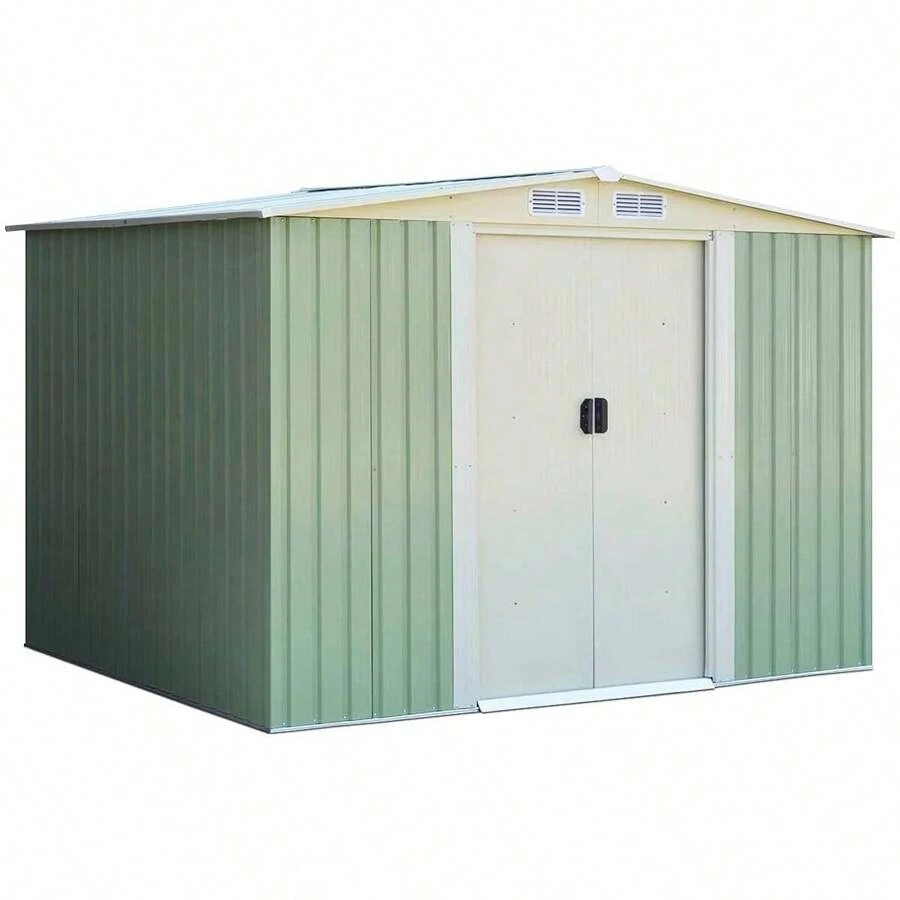Tool Shed, Tool Shed, Garden Shed, Tool Cabinet, Metal, With Window, Outdoor, Choice Of Colors (Green) - Green - View 1