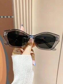 Gafas de sol de ojo de gato asimétricas con marco geométrico retro, de plástico de estilo clásico de moda unisex, decoración para exteriores, viajes, playa y vacaciones con protección UV