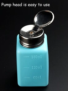 180 毫升藍色不銹鋼洗甲水泵空分配器瓶用於酒精、指甲油和卸妝水金屬頂蓋 - 彩色 - 查看 2